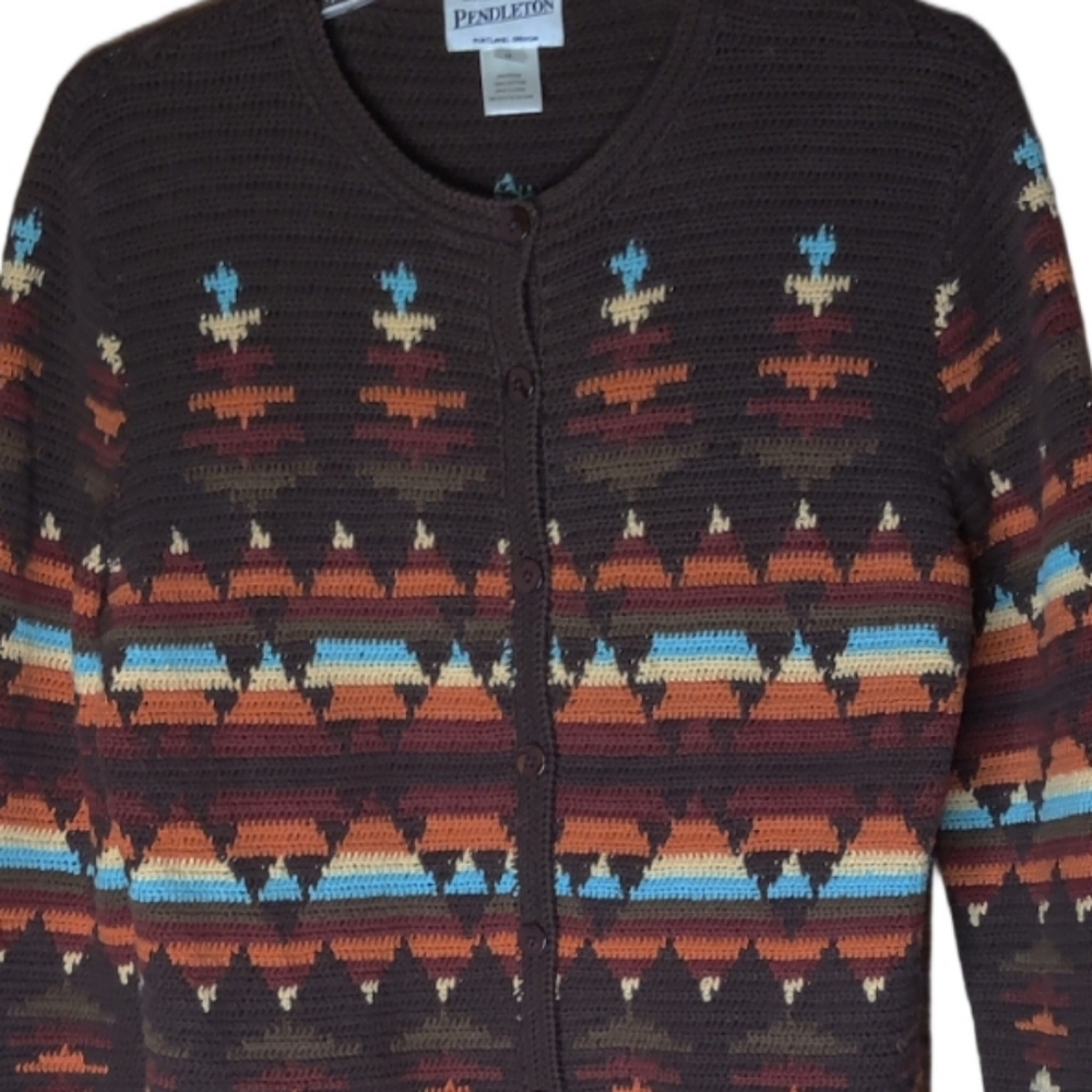 Pendleton Brown Knit Sweater Size Medium - image 2